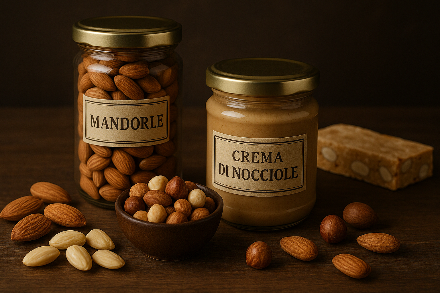 Pražené sicilské mandle a ořechové směsi