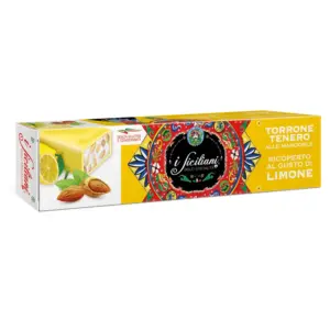 Torrone Tenero alle Mandorle Ricoperto al Gusto di Limone
